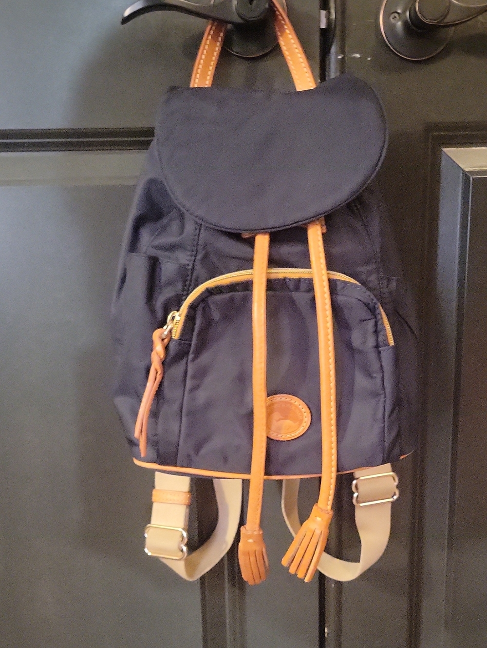 DOONEY & BOURKE Murphy Navy and Tan Nylon Mini Backpack